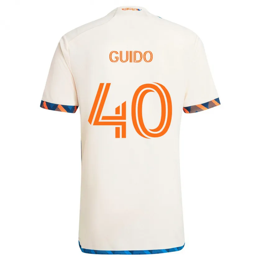 Danxen Herren Alejandro Guido #40 Weiß Orange Auswärtstrikot Trikot 2024/25 T-Shirt Schweiz