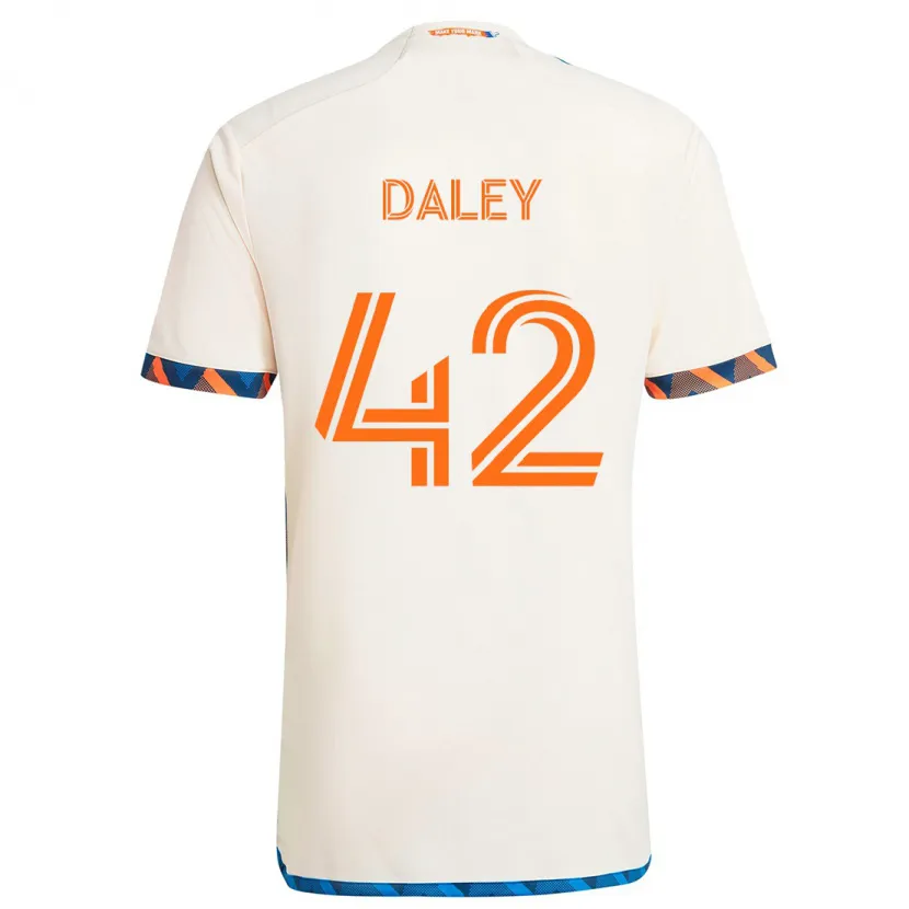 Danxen Herren Amir Daley #42 Weiß Orange Auswärtstrikot Trikot 2024/25 T-Shirt Schweiz