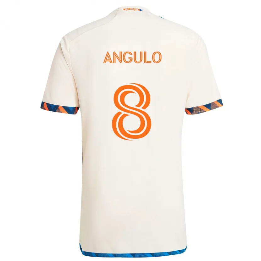 Danxen Herren Marco Angulo #8 Weiß Orange Auswärtstrikot Trikot 2024/25 T-Shirt Schweiz