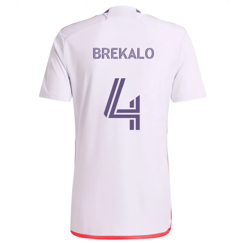 Danxen Herren David Brekalo #4 Weiß Rot Lila Auswärtstrikot Trikot 2024/25 T-Shirt Schweiz