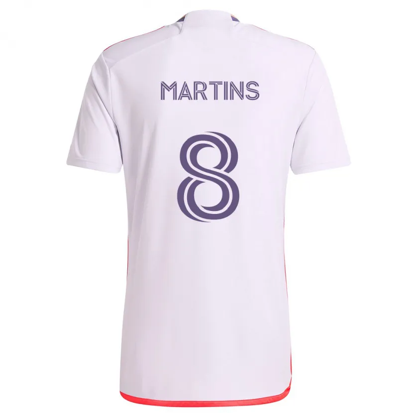 Danxen Herren Felipe Martins #8 Weiß Rot Lila Auswärtstrikot Trikot 2024/25 T-Shirt Schweiz