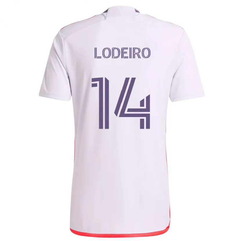 Danxen Herren Nicolás Lodeiro #14 Weiß Rot Lila Auswärtstrikot Trikot 2024/25 T-Shirt Schweiz