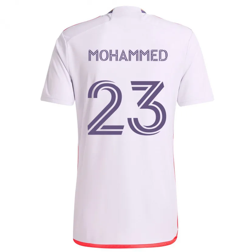 Danxen Herren Shak Mohammed #23 Weiß Rot Lila Auswärtstrikot Trikot 2024/25 T-Shirt Schweiz