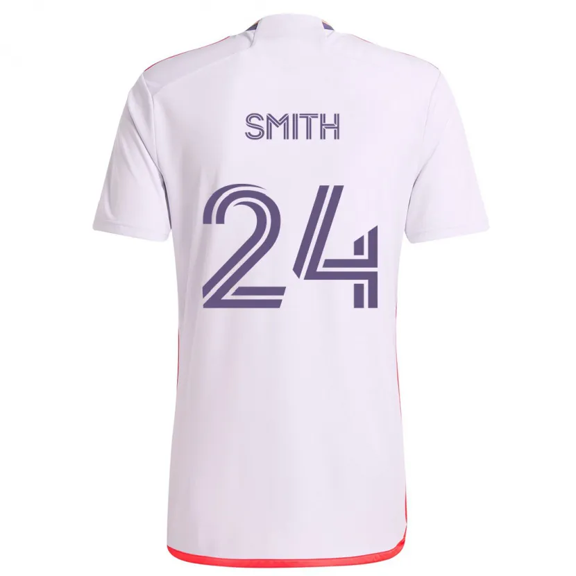 Danxen Herren Kyle Smith #24 Weiß Rot Lila Auswärtstrikot Trikot 2024/25 T-Shirt Schweiz