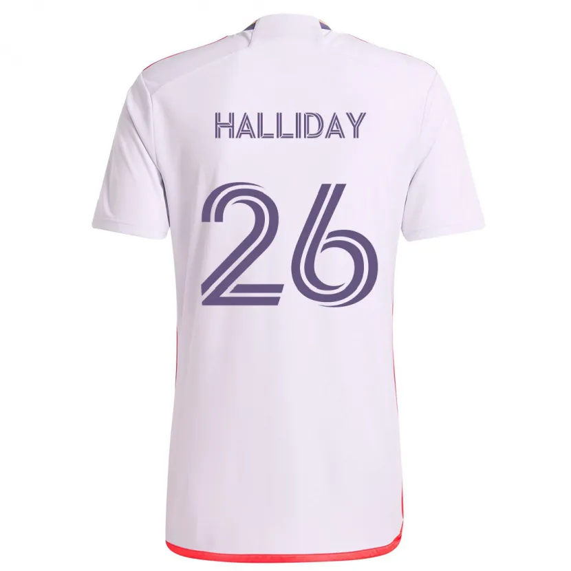 Danxen Herren Michael Halliday #26 Weiß Rot Lila Auswärtstrikot Trikot 2024/25 T-Shirt Schweiz