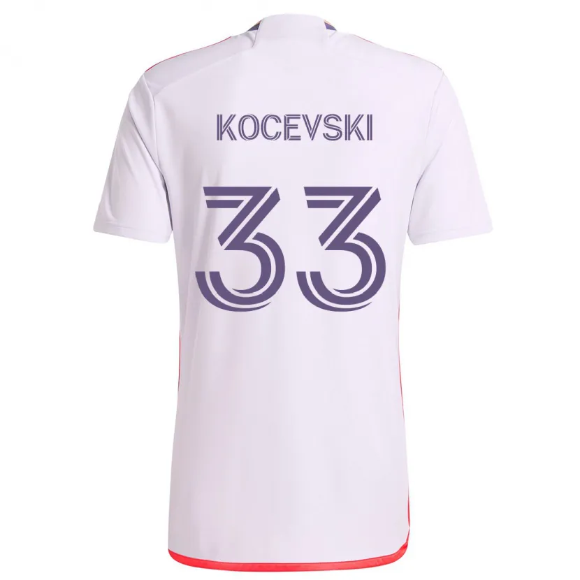 Danxen Herren Jeorgio Kocevski #33 Weiß Rot Lila Auswärtstrikot Trikot 2024/25 T-Shirt Schweiz