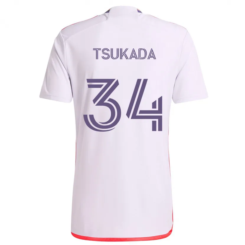 Danxen Herren Yutaro Tsukada #34 Weiß Rot Lila Auswärtstrikot Trikot 2024/25 T-Shirt Schweiz