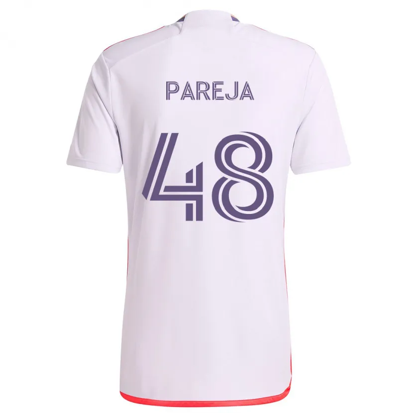 Danxen Herren Diego Pareja #48 Weiß Rot Lila Auswärtstrikot Trikot 2024/25 T-Shirt Schweiz