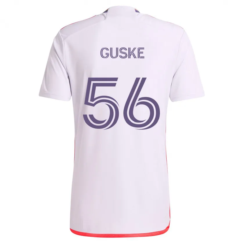 Danxen Herren Colin Guske #56 Weiß Rot Lila Auswärtstrikot Trikot 2024/25 T-Shirt Schweiz