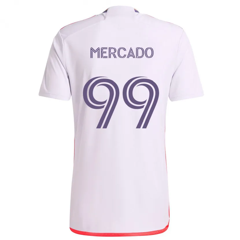 Danxen Herren Carlos Mercado #99 Weiß Rot Lila Auswärtstrikot Trikot 2024/25 T-Shirt Schweiz