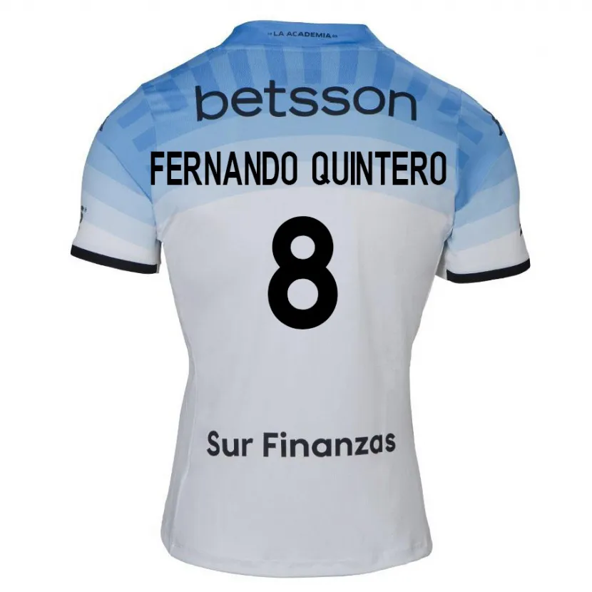 Danxen Herren Juan Fernando Quintero #8 Weiß Blau Schwarz Auswärtstrikot Trikot 2024/25 T-Shirt Schweiz