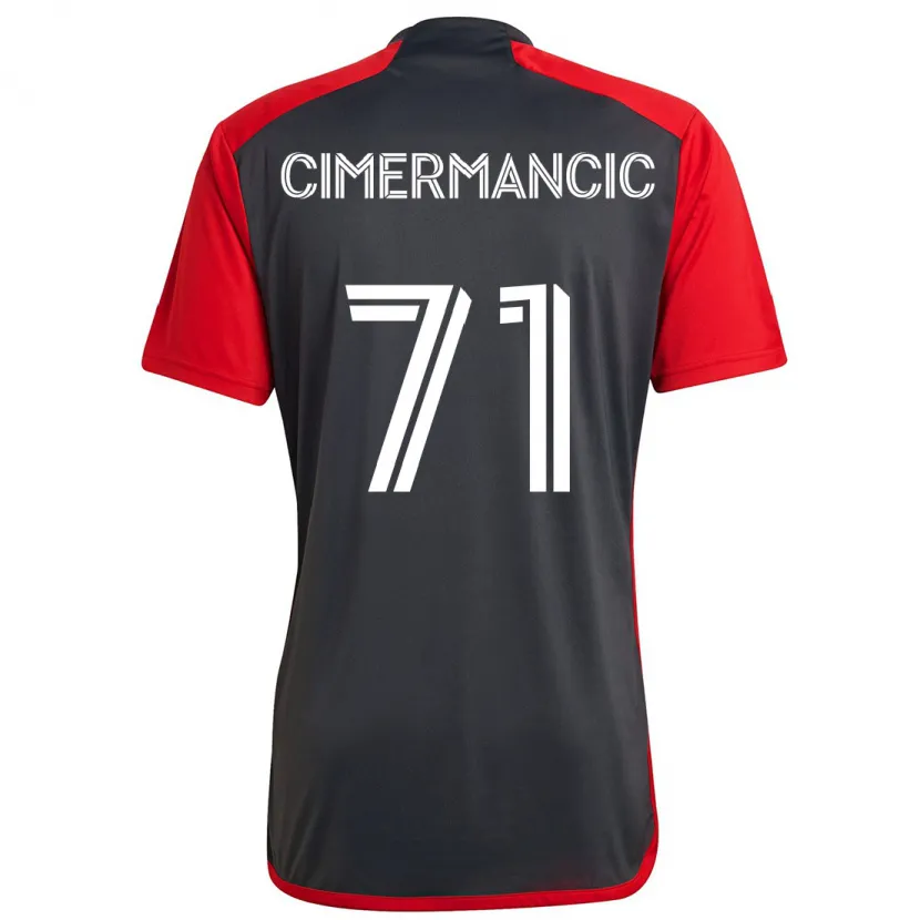 Danxen Damen Markus Cimermancic #71 Grau Rot Heimtrikot Trikot 2024/25 T-Shirt Schweiz