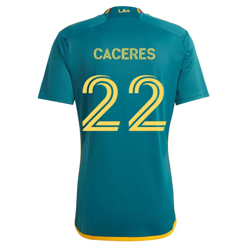 Danxen Damen Martín Cáceres #22 Grün Gelb Auswärtstrikot Trikot 2024/25 T-Shirt Schweiz