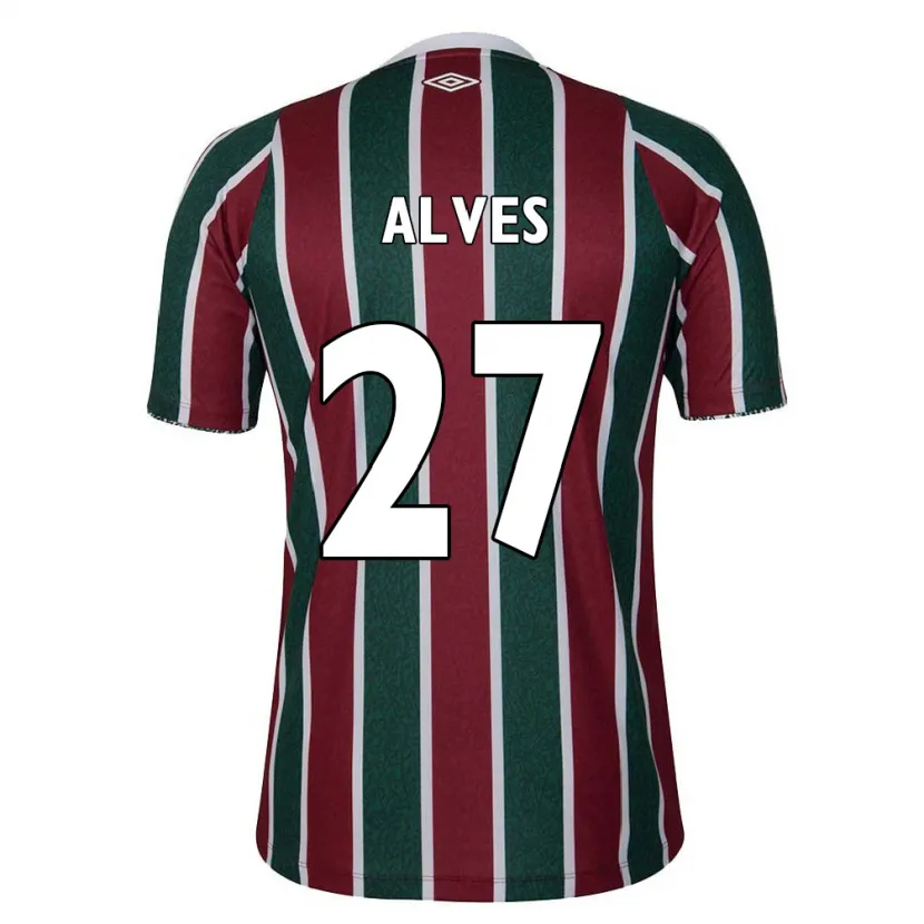 Danxen Kinder Felipe Alves #27 Grün Kastanienbraun Weiß Heimtrikot Trikot 2024/25 T-Shirt Schweiz