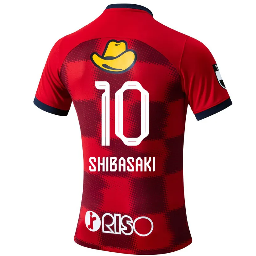 Danxen Kinder Gaku Shibasaki #10 Rot Blau Weiß Heimtrikot Trikot 2024/25 T-Shirt Schweiz