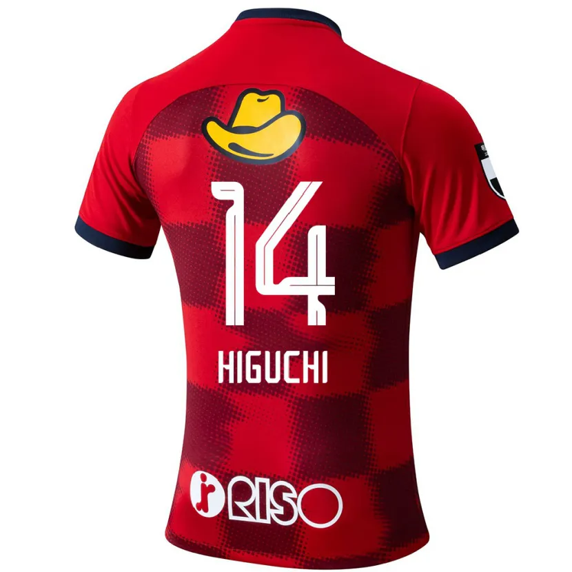 Danxen Kinder Yuta Higuchi #14 Rot Blau Weiß Heimtrikot Trikot 2024/25 T-Shirt Schweiz