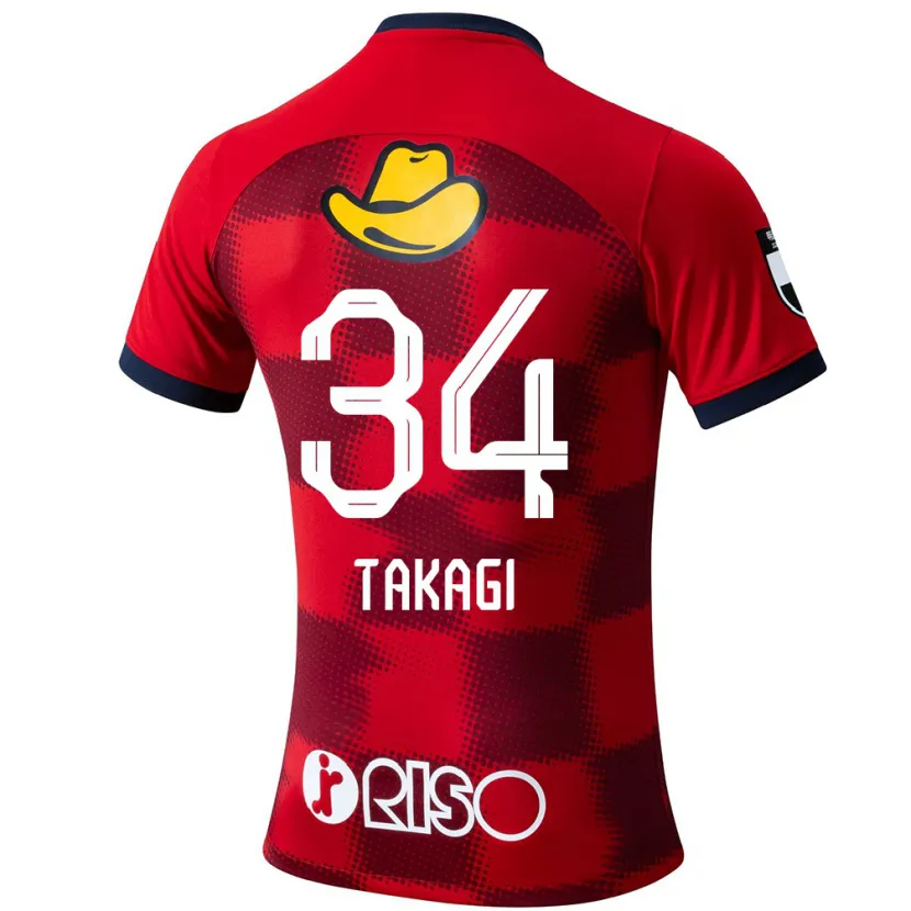 Danxen Kinder Haruto Takagi #34 Rot Blau Weiß Heimtrikot Trikot 2024/25 T-Shirt Schweiz