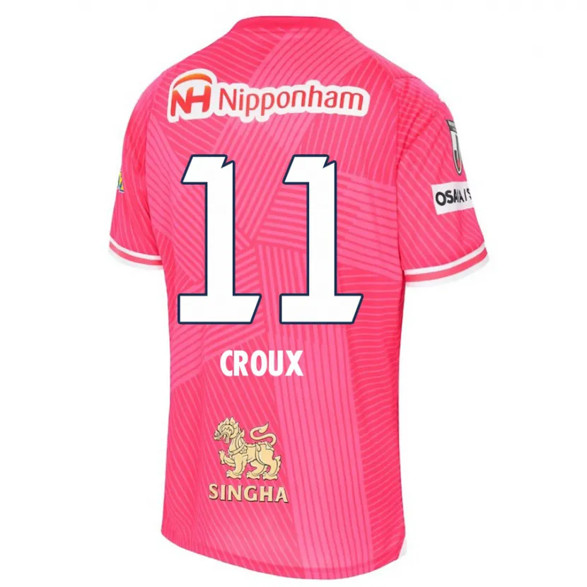 Danxen Kinder Jordy Croux #11 Rosa Weiß Heimtrikot Trikot 2024/25 T-Shirt Schweiz