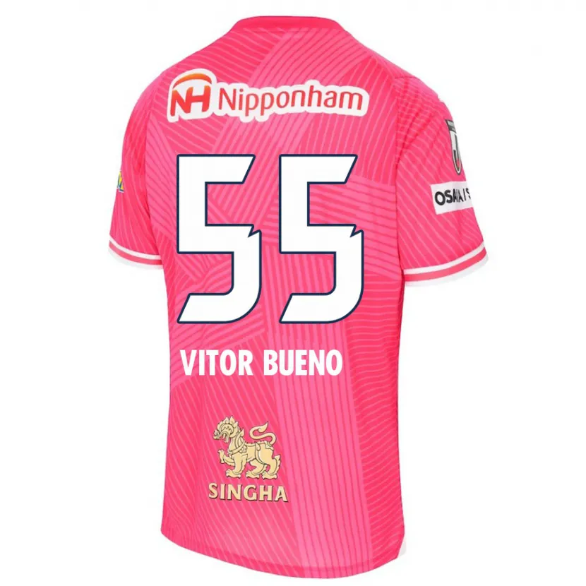 Danxen Kinder Vitor Bueno #55 Rosa Weiß Heimtrikot Trikot 2024/25 T-Shirt Schweiz