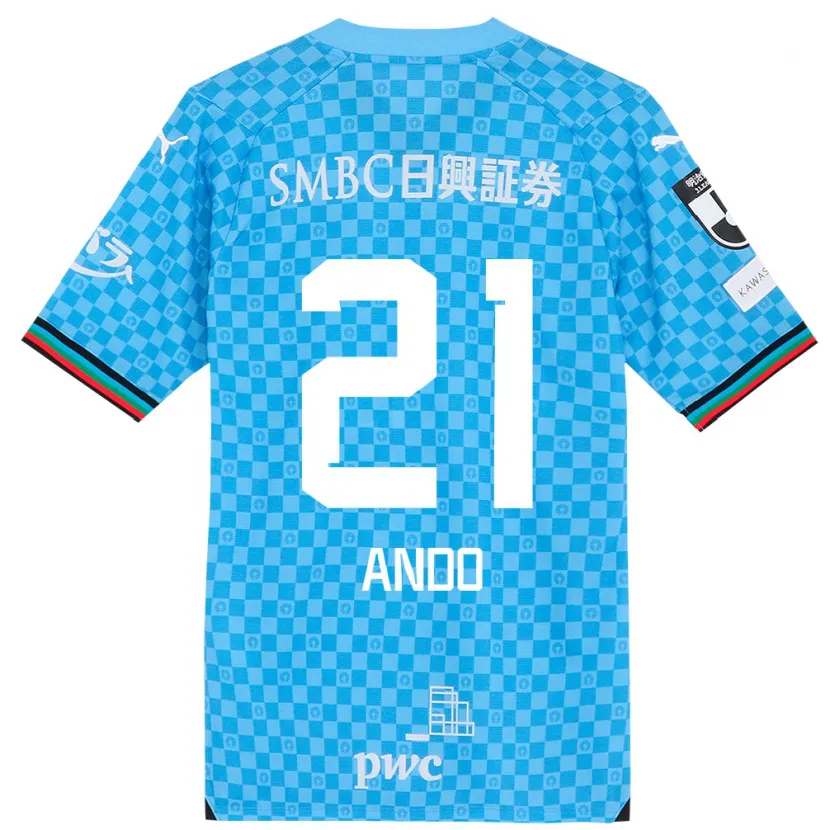 Danxen Kinder Shunsuke Ando #21 Azurblau Heimtrikot Trikot 2024/25 T-Shirt Schweiz