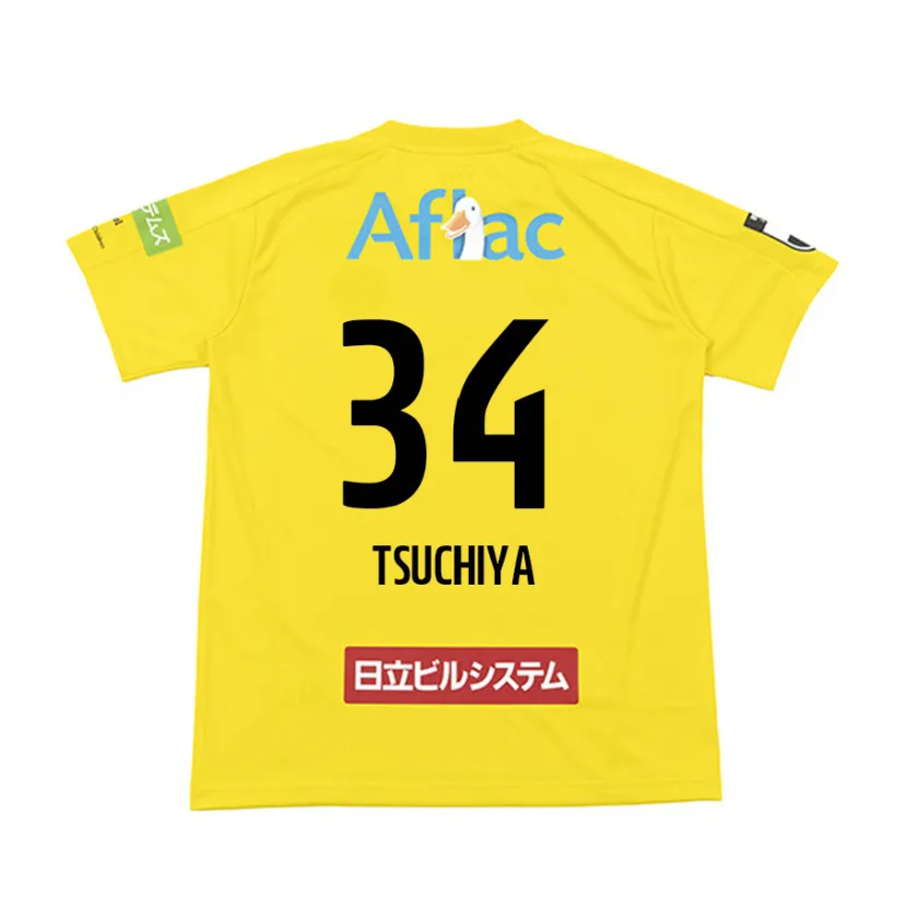 Danxen Kinder Takumi Tsuchiya #34 Gelb Schwarz Heimtrikot Trikot 2024/25 T-Shirt Schweiz