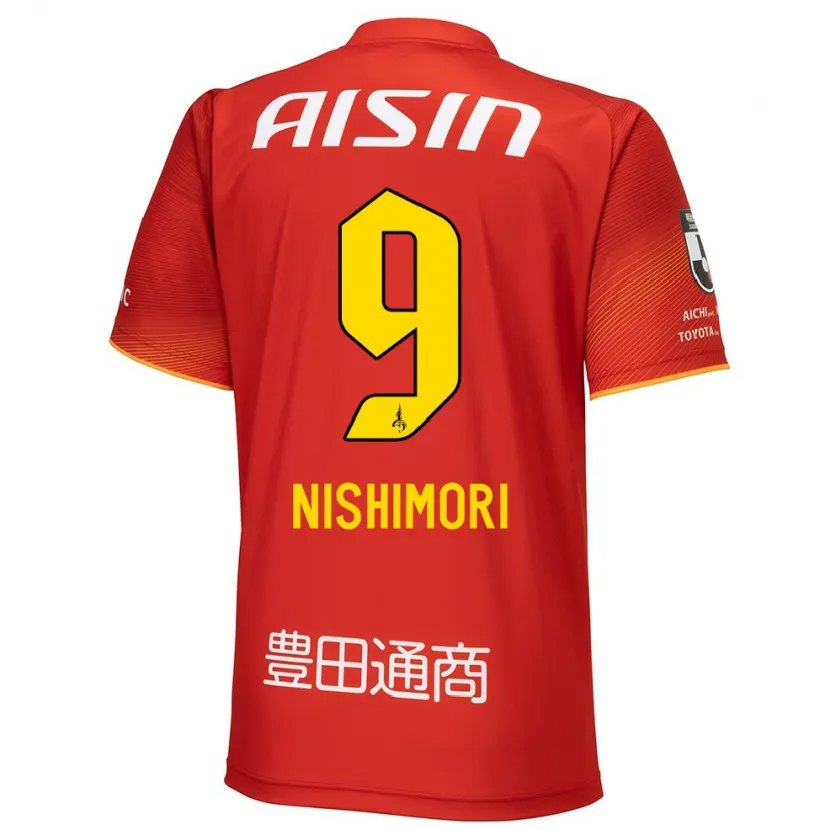 Danxen Kinder Naoto Nishimori #9 Rot Weiß Gelb Heimtrikot Trikot 2024/25 T-Shirt Schweiz