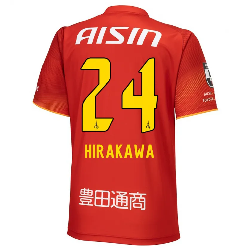 Danxen Kinder Haruto Hirakawa #24 Rot Weiß Gelb Heimtrikot Trikot 2024/25 T-Shirt Schweiz