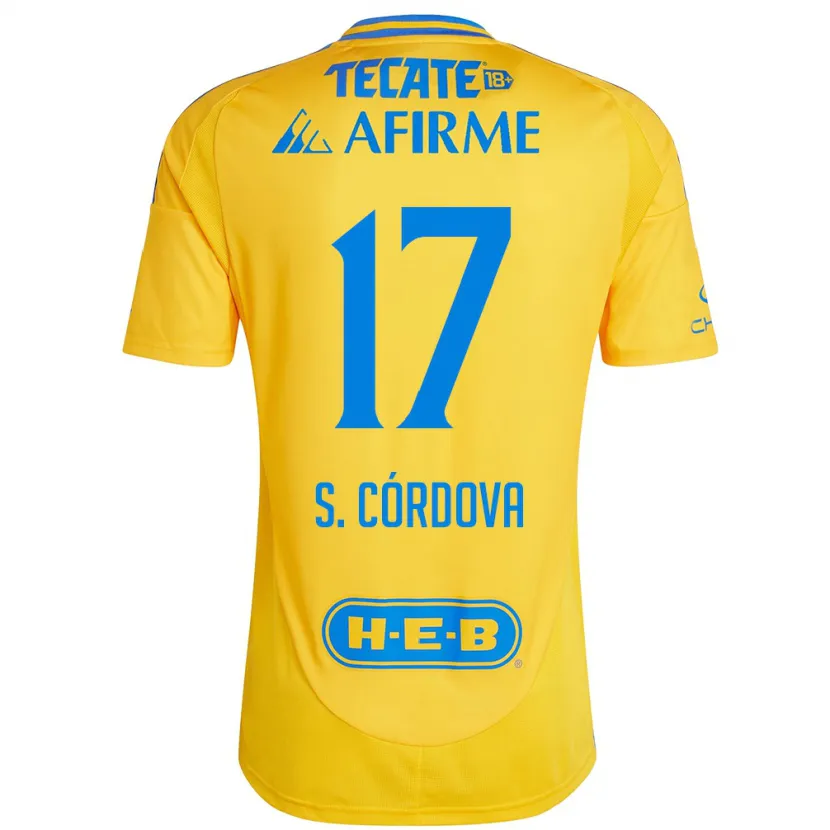 Danxen Kinder Sebastián Córdova #17 Goldgelb Heimtrikot Trikot 2024/25 T-Shirt Schweiz