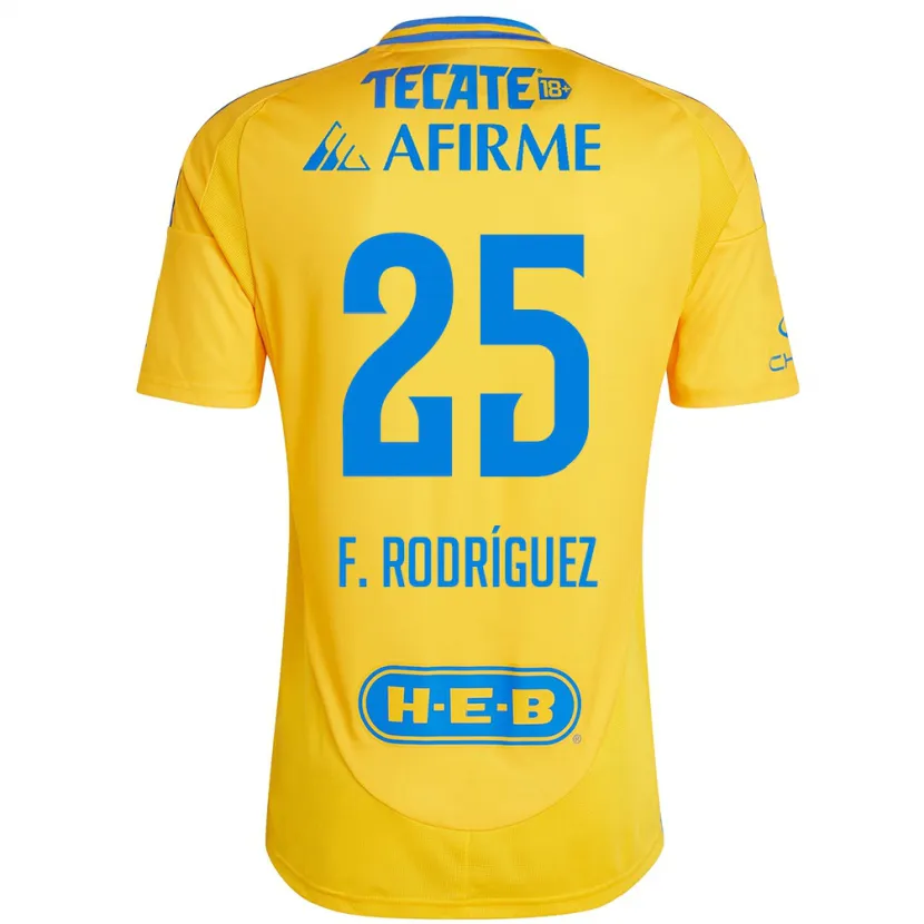 Danxen Kinder Felipe Rodríguez #25 Goldgelb Heimtrikot Trikot 2024/25 T-Shirt Schweiz