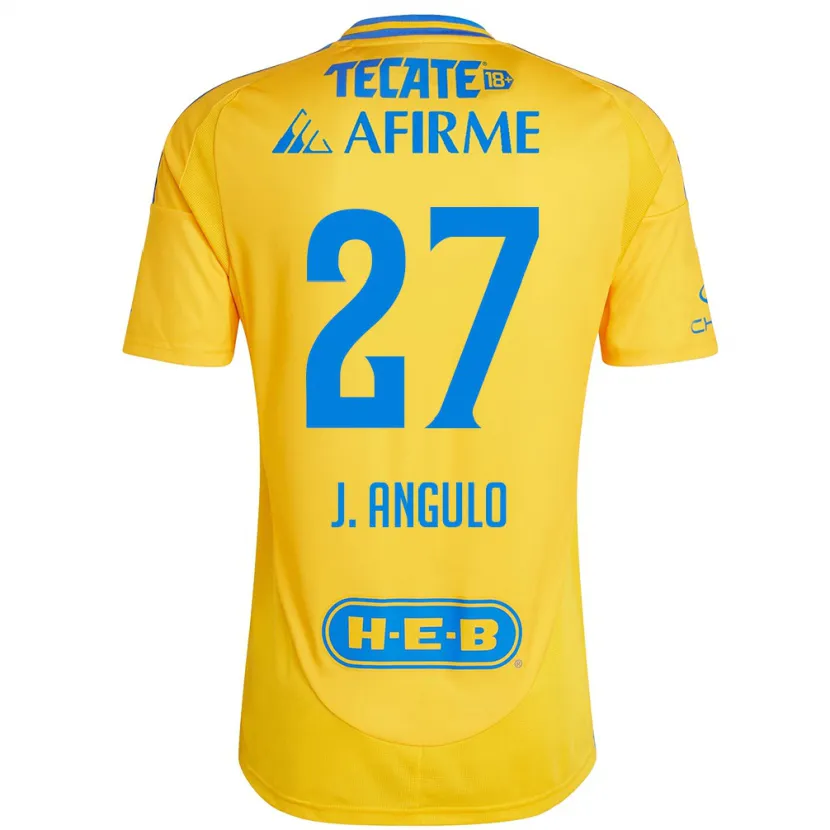 Danxen Kinder Jesús Angulo #27 Goldgelb Heimtrikot Trikot 2024/25 T-Shirt Schweiz