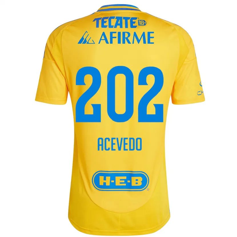 Danxen Kinder José Acevedo #202 Goldgelb Heimtrikot Trikot 2024/25 T-Shirt Schweiz