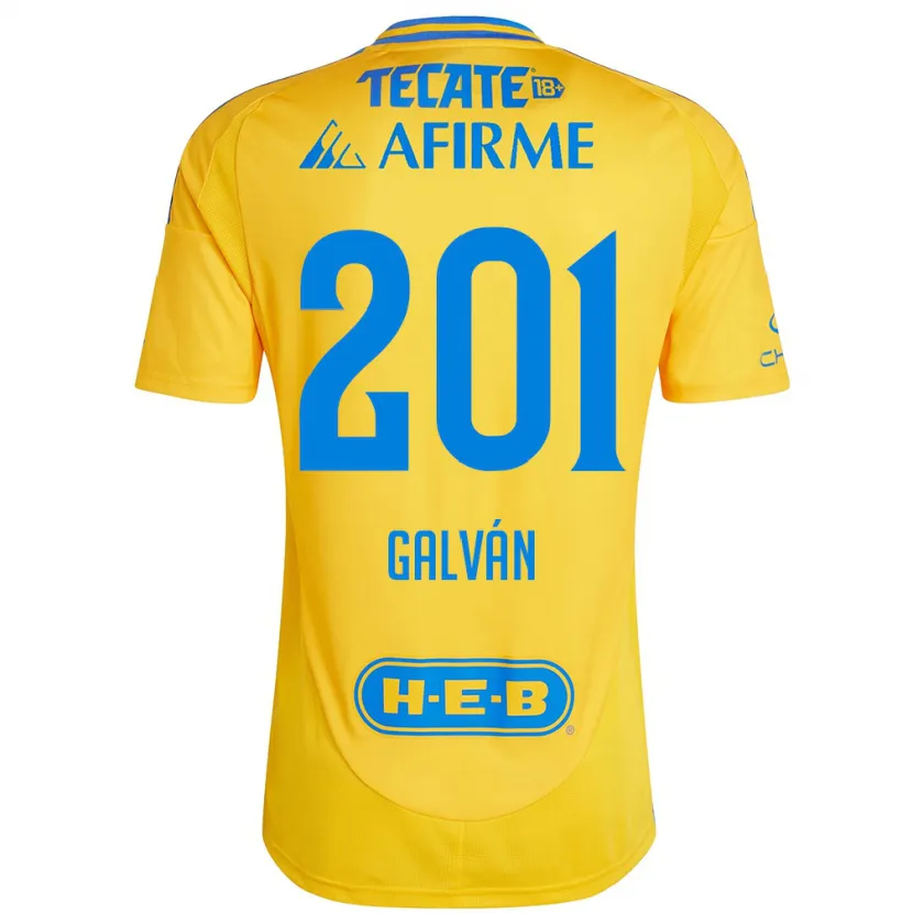 Danxen Kinder Isac Galván #201 Goldgelb Heimtrikot Trikot 2024/25 T-Shirt Schweiz