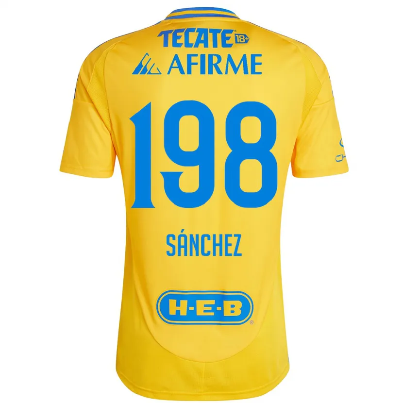 Danxen Kinder Diego Sánchez #198 Goldgelb Heimtrikot Trikot 2024/25 T-Shirt Schweiz