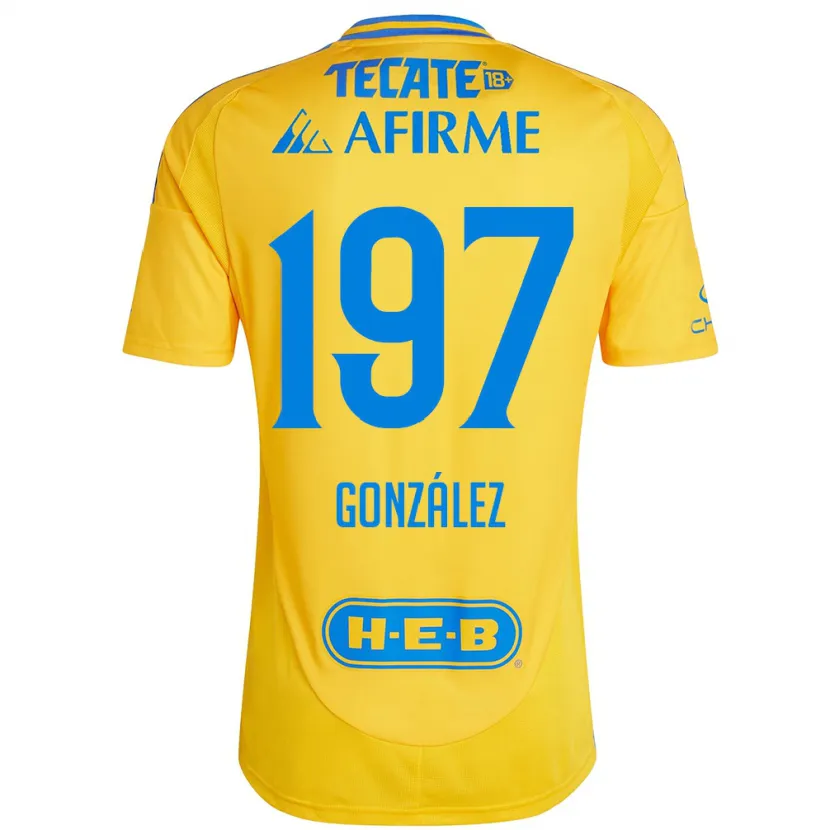 Danxen Kinder Germán González #197 Goldgelb Heimtrikot Trikot 2024/25 T-Shirt Schweiz