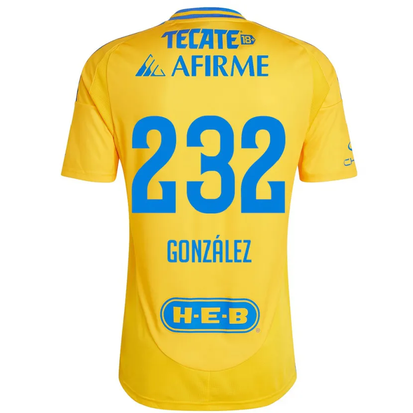 Danxen Kinder César González #232 Goldgelb Heimtrikot Trikot 2024/25 T-Shirt Schweiz