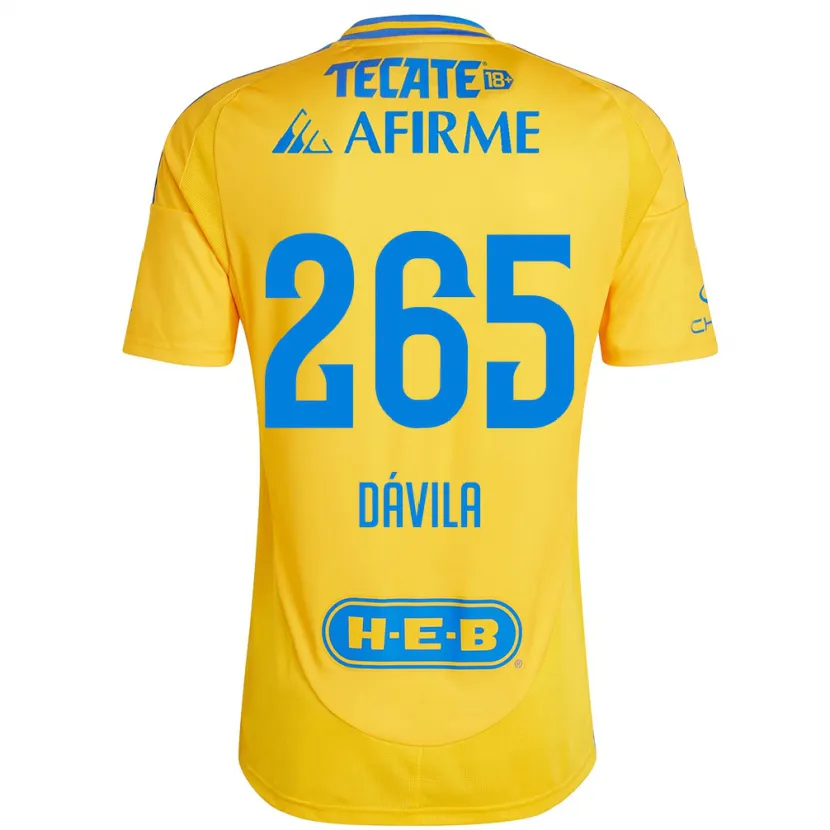 Danxen Kinder Emiliano Dávila #265 Goldgelb Heimtrikot Trikot 2024/25 T-Shirt Schweiz