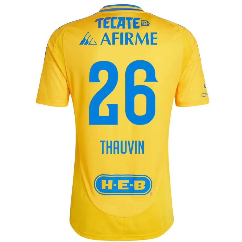 Danxen Kinder Florian Thauvin #26 Goldgelb Heimtrikot Trikot 2024/25 T-Shirt Schweiz