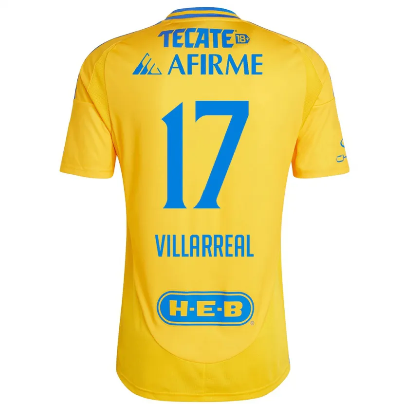 Danxen Kinder Natalia Villarreal #17 Goldgelb Heimtrikot Trikot 2024/25 T-Shirt Schweiz