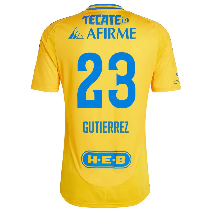 Danxen Kinder Jana Gutierrez #23 Goldgelb Heimtrikot Trikot 2024/25 T-Shirt Schweiz