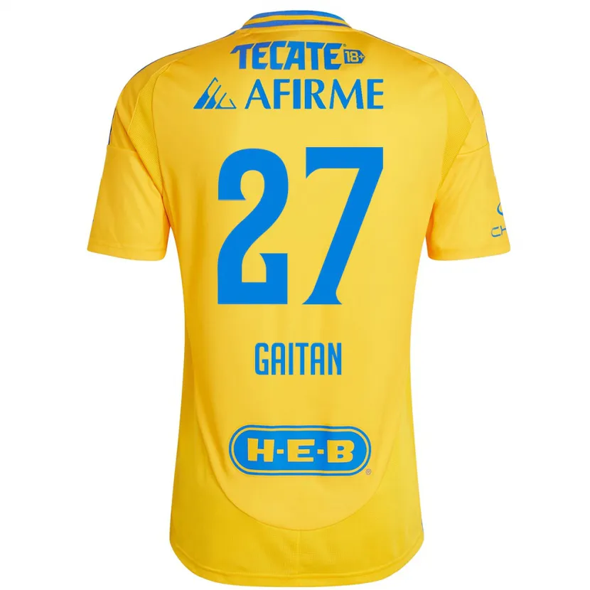 Danxen Kinder Natalia Gaitan #27 Goldgelb Heimtrikot Trikot 2024/25 T-Shirt Schweiz