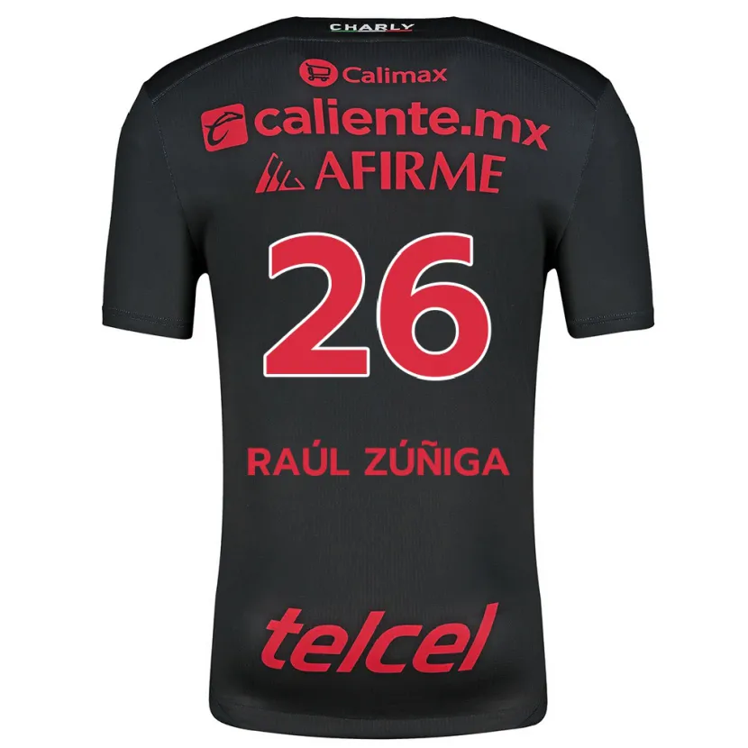 Danxen Kinder José Raúl Zúñiga #26 Schwarz Rot Heimtrikot Trikot 2024/25 T-Shirt Schweiz