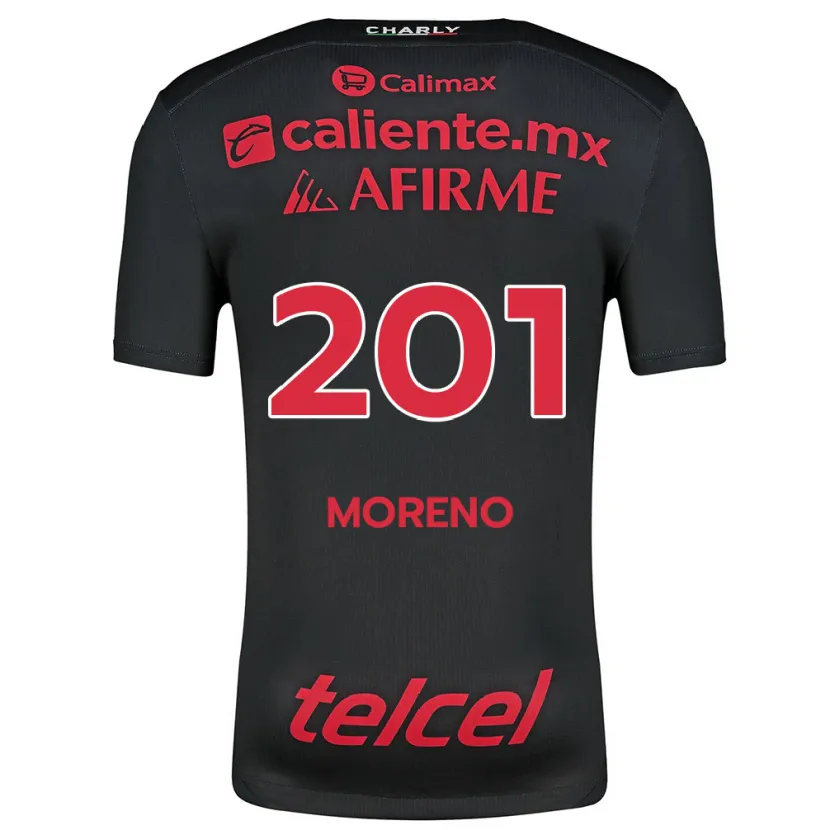 Danxen Kinder Jesús Moreno #201 Schwarz Rot Heimtrikot Trikot 2024/25 T-Shirt Schweiz