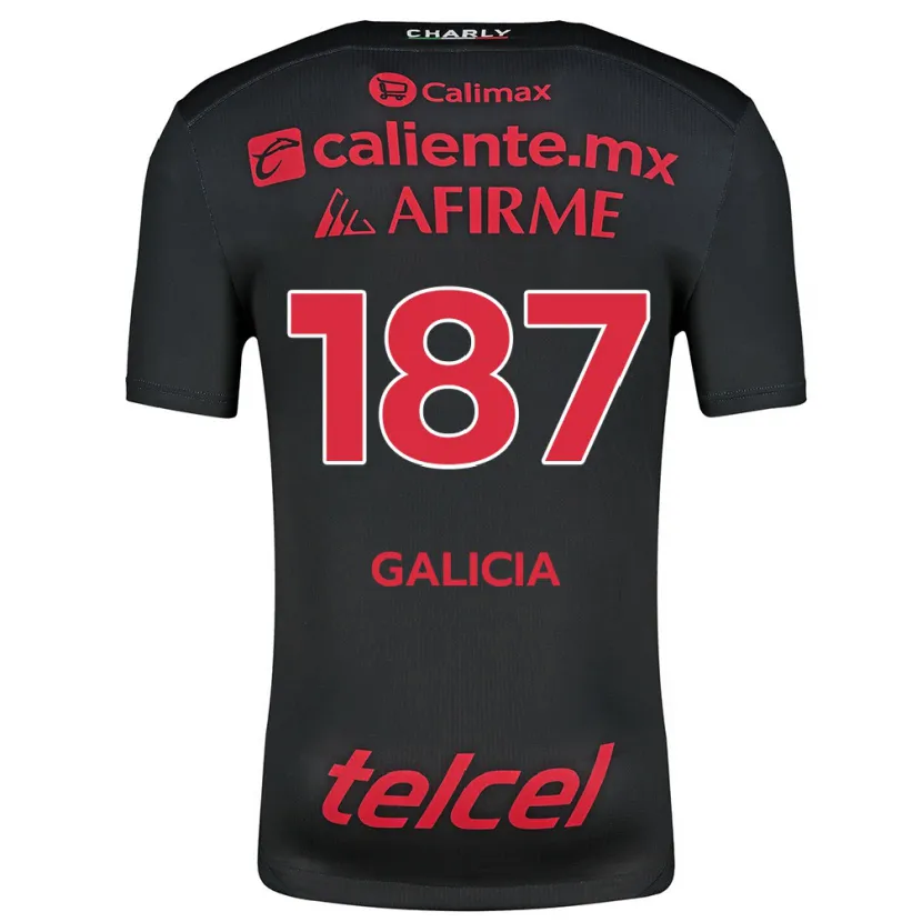 Danxen Kinder Carlos Galicia #187 Schwarz Rot Heimtrikot Trikot 2024/25 T-Shirt Schweiz