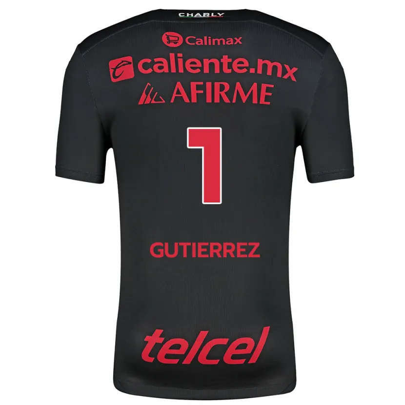 Danxen Kinder Alejandra Gutiérrez #1 Schwarz Rot Heimtrikot Trikot 2024/25 T-Shirt Schweiz