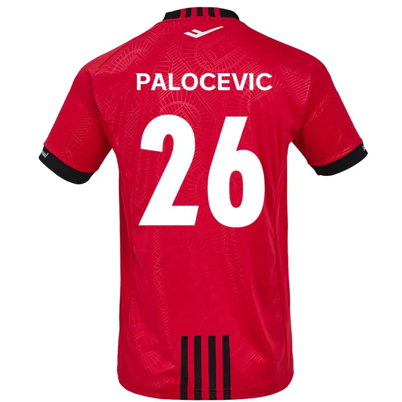 Danxen Kinder Aleksandar Palocevic #26 Rot Schwarz Heimtrikot Trikot 2024/25 T-Shirt Schweiz