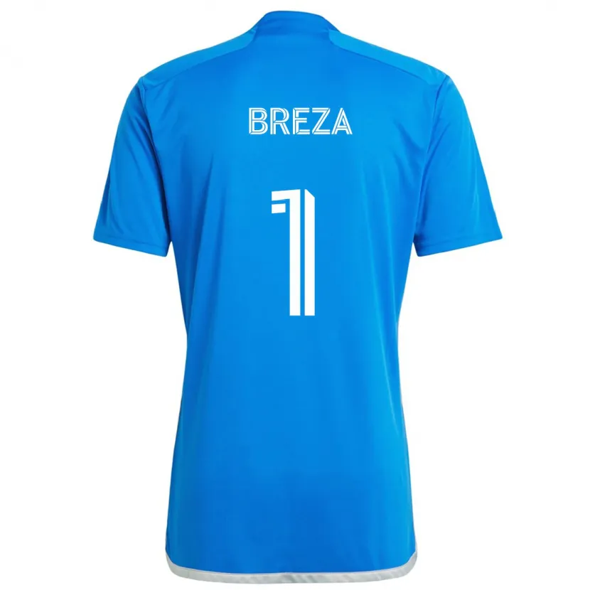 Danxen Kinder Sebastian Breza #1 Blau Weiss Heimtrikot Trikot 2024/25 T-Shirt Schweiz