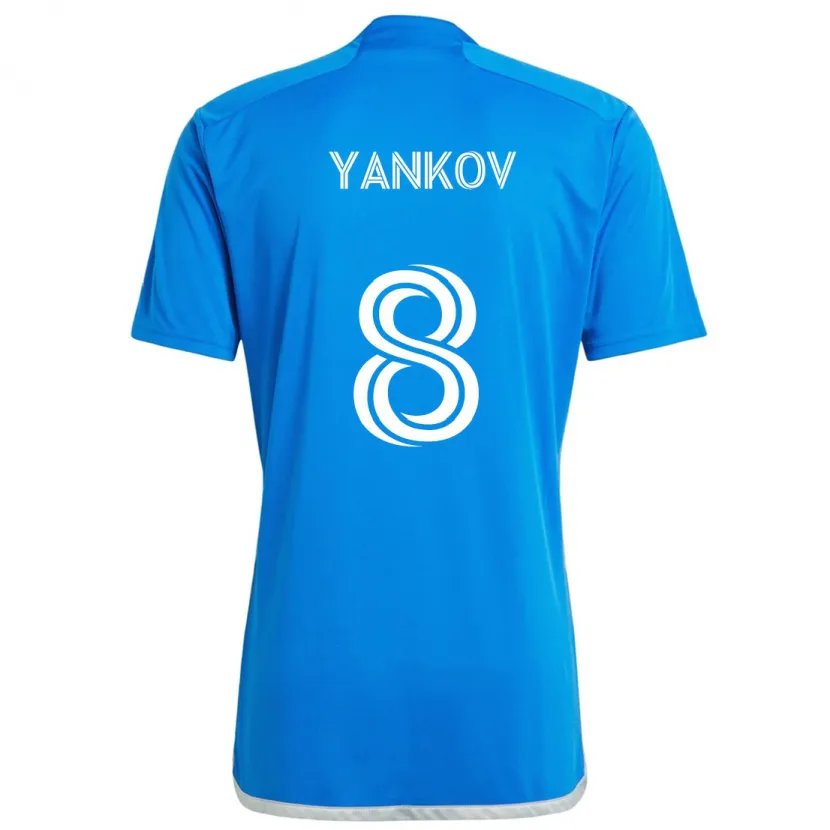 Danxen Kinder Dominik Yankov #8 Blau Weiss Heimtrikot Trikot 2024/25 T-Shirt Schweiz