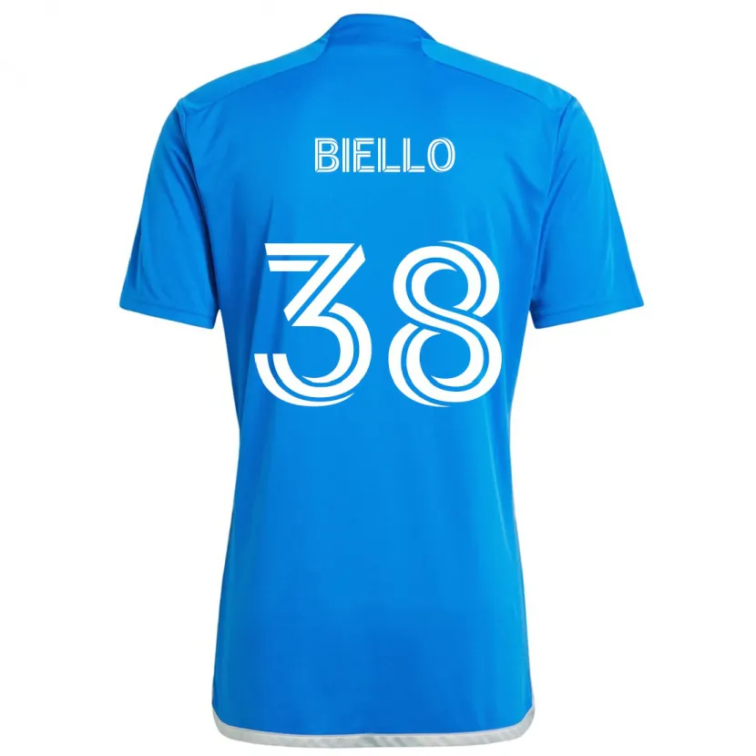 Danxen Kinder Alessandro Biello #38 Blau Weiss Heimtrikot Trikot 2024/25 T-Shirt Schweiz