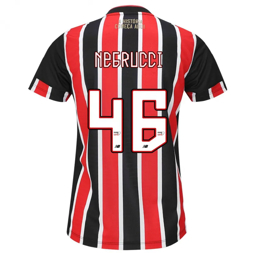 Danxen Kinder Felipe Negrucci #46 Schwarz Rot Weiß Auswärtstrikot Trikot 2024/25 T-Shirt Schweiz