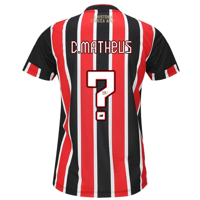 Danxen Kinder Caio Matheus #0 Schwarz Rot Weiß Auswärtstrikot Trikot 2024/25 T-Shirt Schweiz